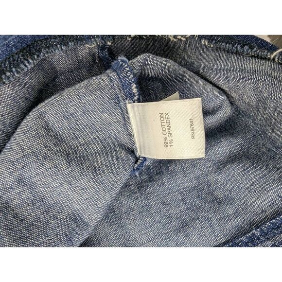 J Jill Denim Womens Shift Dress Blue Lace Up Tethered Hem 3/4 Sleeves Sz M Mediu - Picture 6 of 13